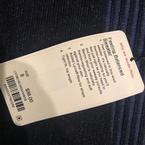 NWT Lululemon Feeling Balanced Sweater